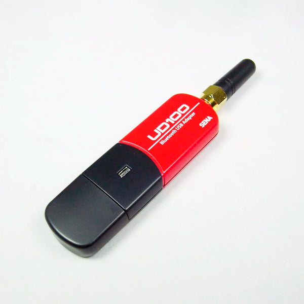 Vista completa del adaptador Bluetooth Parani UD100-G03 4.0 con antena intercambiable.
